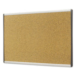 ARC Frame Cubicle Board, Cork Bulletin, 30" x 18", Tan Surface, Satin Aluminum Frame