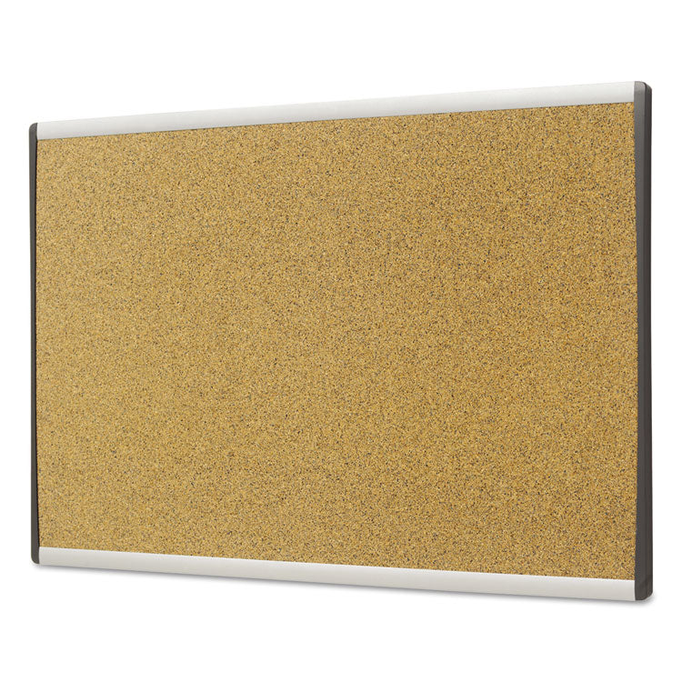 ARC Frame Cubicle Board, Cork Bulletin, 30" x 18", Tan Surface, Satin Aluminum Frame