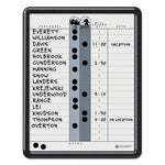 Employee In/Out Board, Personnel In/Out Tracking Chart, 11" x 14", White/Gray Surface, Black Plastic Frame