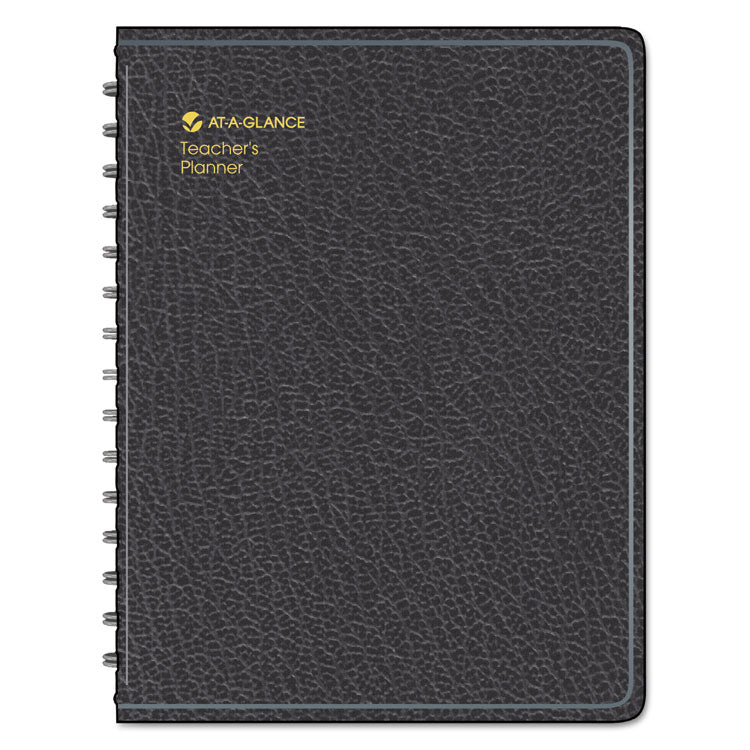 Undated Teacher's Planner, Weekly, Two-Page Spread (nine Classes), 10.88 X 8.25, Black Cover