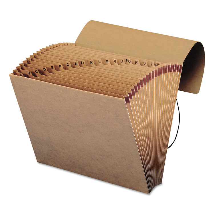Indexed Expanding Kraft Files, 21 Sections, Elastic Cord Closure, 1/21-Cut Tabs, Letter Size, Kraft
