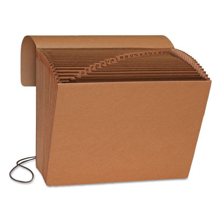 Indexed Expanding Kraft Files, 21 Sections, Elastic Cord Closure, 1/21-Cut Tabs, Letter Size, Kraft
