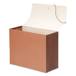 TUFF Expanding Wallets, 7" Expansion, 1 Section, Elastic Cord Closure, Letter Size, Redrope