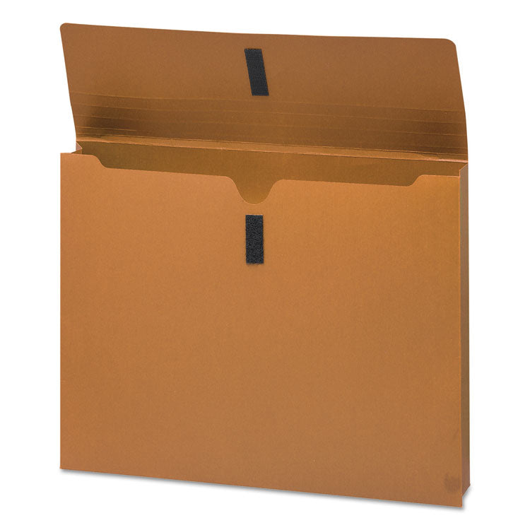 Expanding Wallet with Hook and Loop Closure, 2" Expansion, 1 Section, Hook/Loop Closure, Letter Size, Redrope