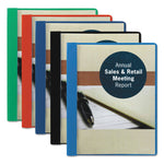 Clear Front Report Cover, Double-Prong Fastener, 0.5" Capacity, 8.5 X 11, Clear/dark Blue, 25/box