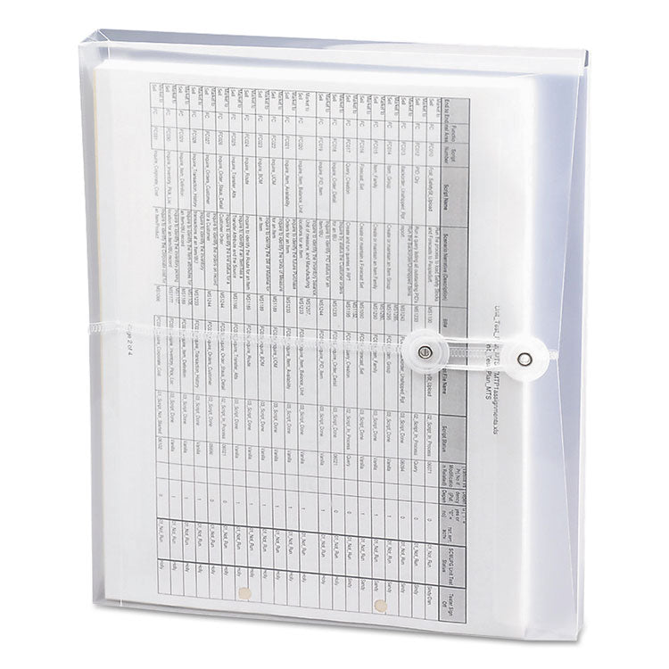 Poly String and Button Interoffice Envelopes, Open-Side (Horizontal), 9.75 x 11.63, Clear, 5/Pack