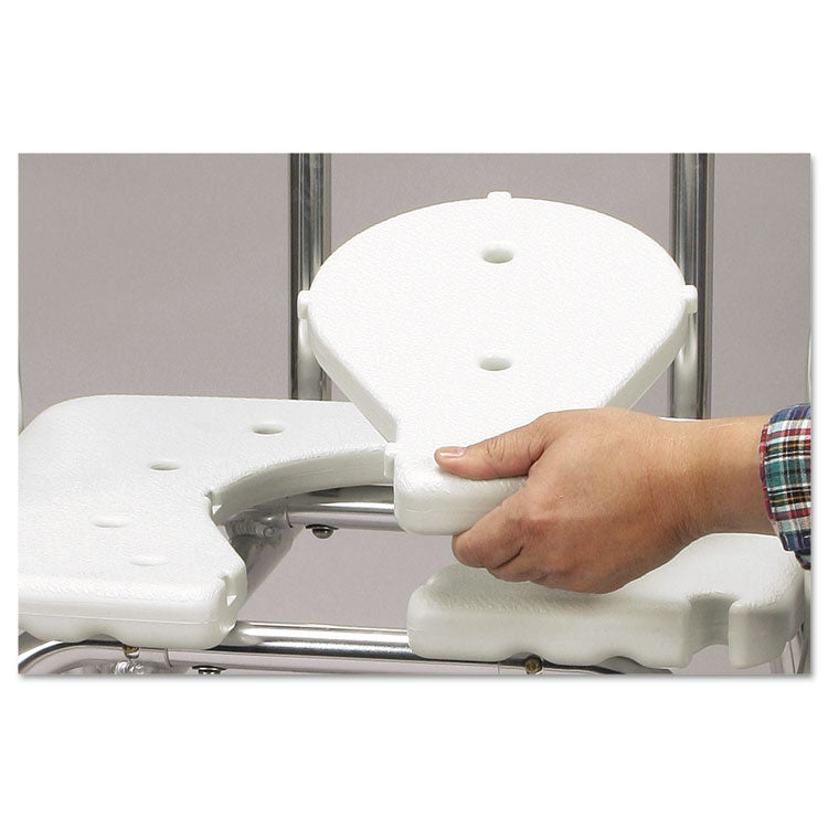 Heavy-Duty Sliding Transfer Bench with Cut-Out Seat, 19w x 15d x 19 to 23h, 400 lbs Capacity