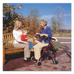 Ultra Lightweight Rollator, Adjusts 33.75" to 38", 300 lb Capacity, Burgundy