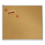 Natural Cork Bulletin Board, 48" x 48", Tan Surface, Satin Aluminum Frame