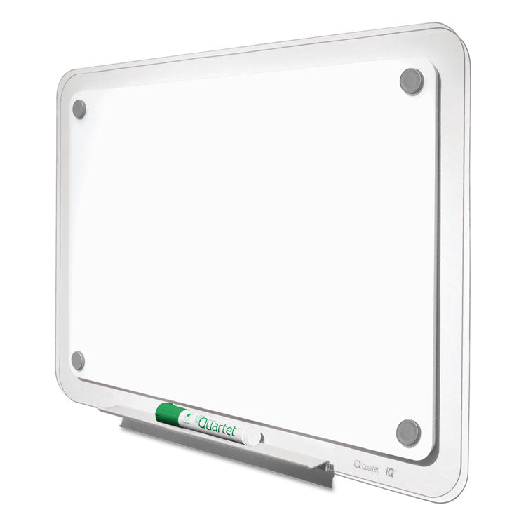 iQ Total Erase Translucent-Edge Board, 36" x 23", White Surface, Clear Plastic Frame