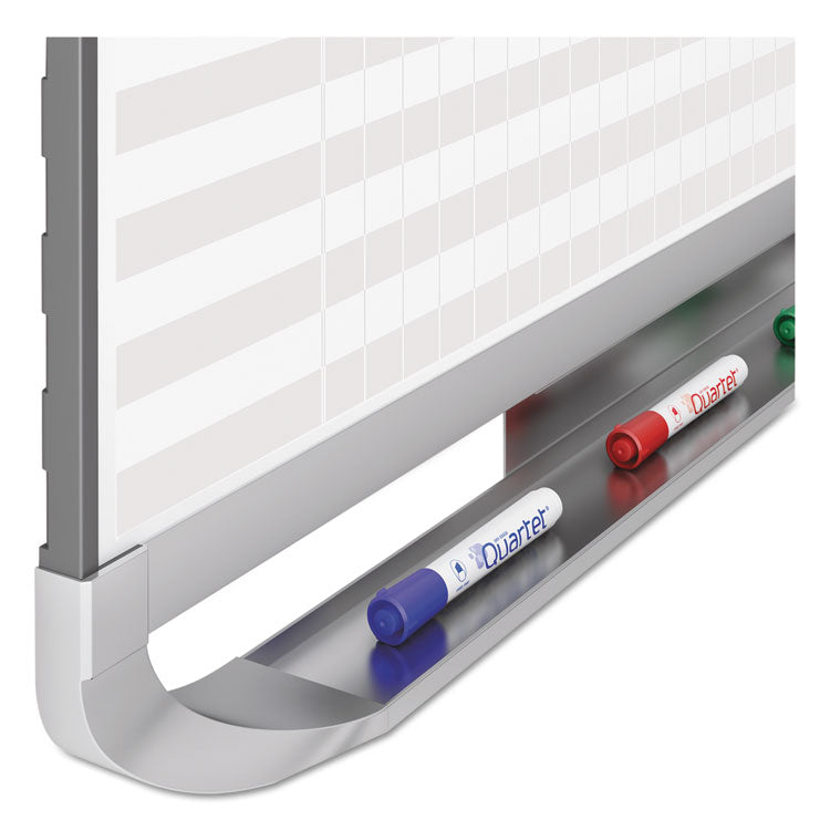 Prestige 2 Magnetic Total Erase Project Planner, Spreadsheet Format, 36" x 24", White Surface, Graphite Gray Fiberboard Frame