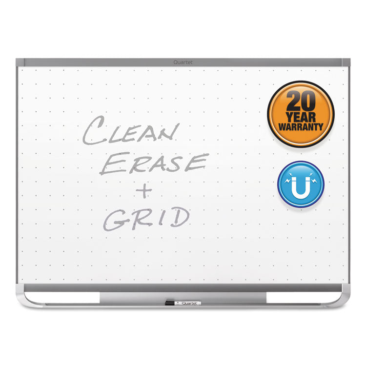 Prestige 2 Magnetic Total Erase Whiteboard, 96" x 48", White Surface, Graphite Gray Fiberboard/Plastic Frame