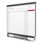 Prestige 2 Magnetic Total Erase Monthly Calendar, 36" x 24", White Surface, Graphite Gray Fiberboard/Plastic Frame