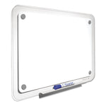 iQ Total Erase Translucent-Edge Board, 36" x 23", White Surface, Clear Plastic Frame