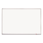 Porcelain Magnetic Whiteboard, 96" x 48", White Surface, Satin Aluminum Frame