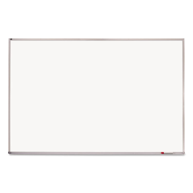 Porcelain Magnetic Whiteboard, 96" x 48", White Surface, Satin Aluminum Frame