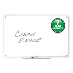 iQ Total Erase Translucent-Edge Board, 49" x 32", White Surface, Clear Plastic Frame