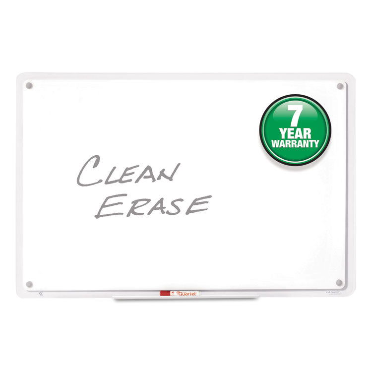 iQ Total Erase Translucent-Edge Board, 49" x 32", White Surface, Clear Plastic Frame