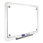 iQ Total Erase Translucent-Edge Board, 49" x 32", White Surface, Clear Plastic Frame