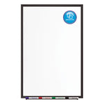 Classic Series Porcelain Magnetic Dry Erase Board, 36" x 24", White Surface, Black Aluminum Frame