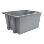 Palletote Box, 9.72 gal, 19.5" x 15.5" x 10", Gray, 10/Carton
