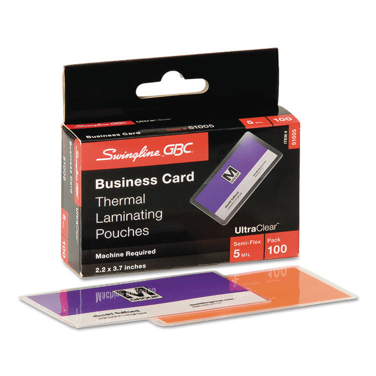 Ultraclear Thermal Laminating Pouches, 5 Mil, 3.69" X 2.19", Gloss Clear, 100/box