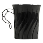 Classicware Plastic Mugs, 8 Oz, Black, 8/pack, 24 Packs/carton