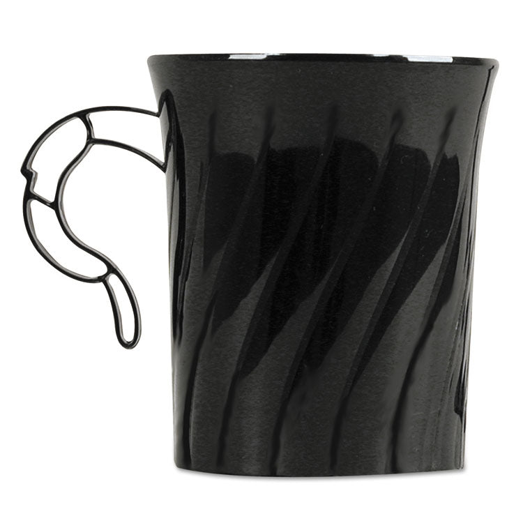 Classicware Plastic Mugs, 8 Oz, Black, 8/pack, 24 Packs/carton
