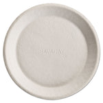Savaday Molded Fiber Plates, Paper, 10" dia, Cream, 500/Carton