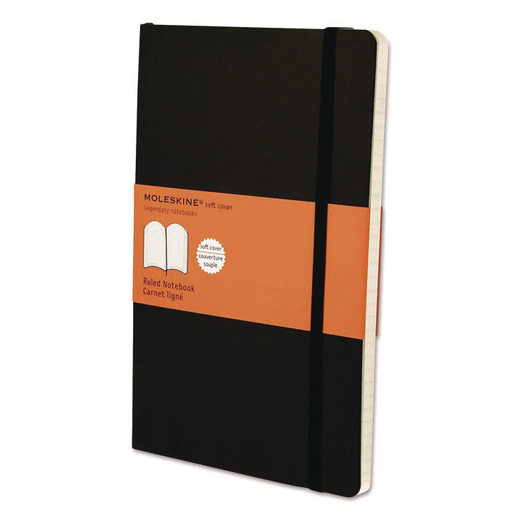 Classic Softcover Notebook, 1-Subject, Narrow Rule, Black Cover, (192) 8.25 x 5 Sheets