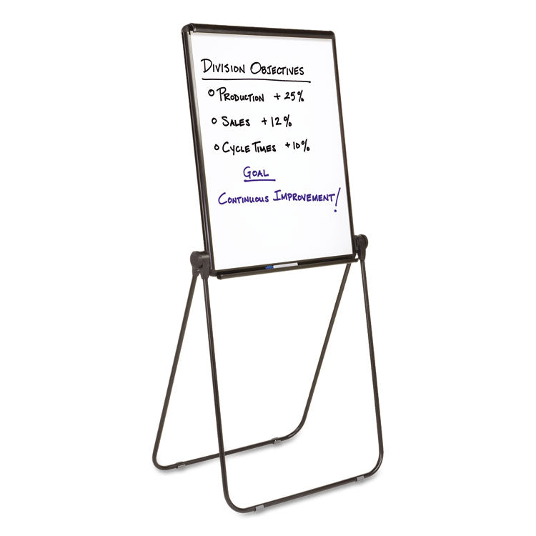 Ultima Presentation Easel, 27" x 34", White Surface, Black Metal Frame