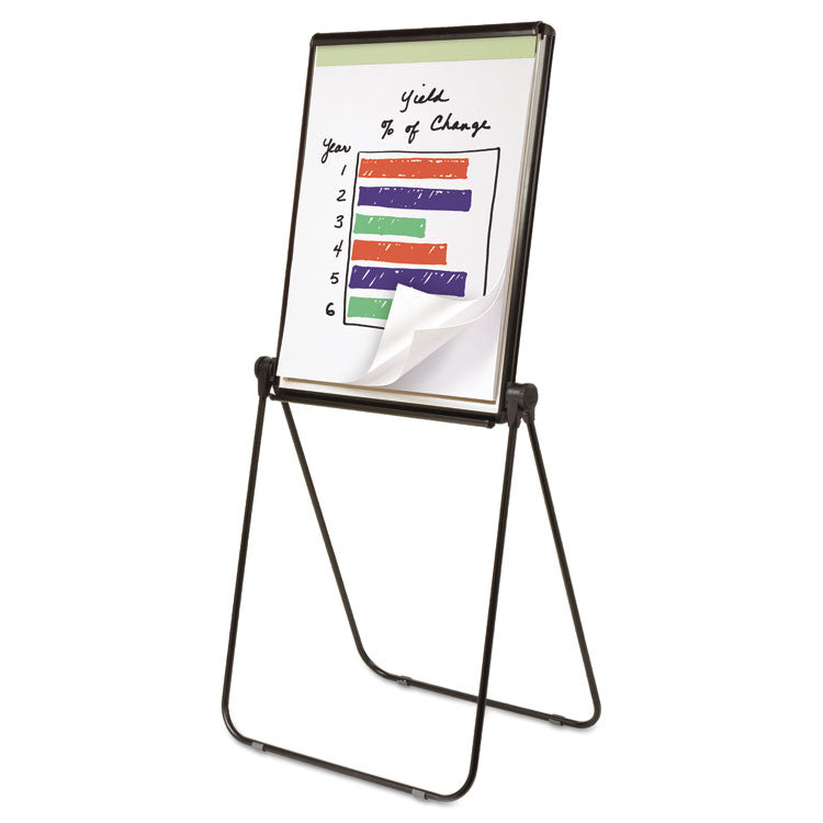 Ultima Presentation Easel, 27" x 34", White Surface, Black Metal Frame