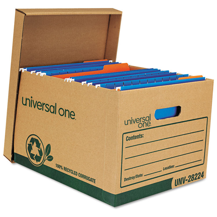 Recycled Heavy-Duty Record Storage Box, Letter/legal Files, Kraft/green, 12/carton