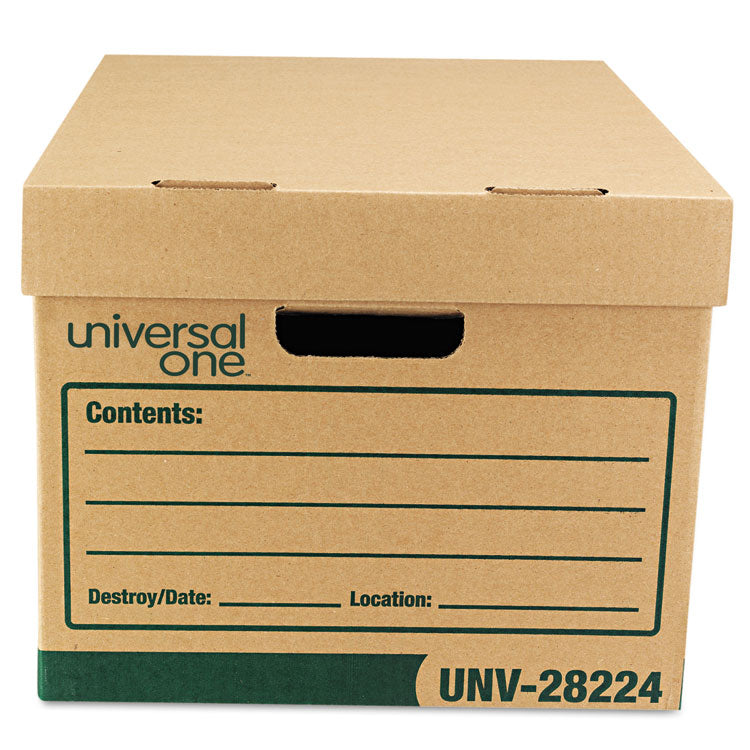 Recycled Heavy-Duty Record Storage Box, Letter/legal Files, Kraft/green, 12/carton