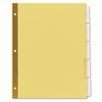 Deluxe Extended Insertable Tab Indexes, 5-Tab, 11 x 8.5, Buff, Clear Tabs, 6 Sets
