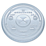 Greenware Cold Drink Lids, Fits 9 oz Old Fashioned Cups/12 oz Squat Cups/20 oz Cups, Plastic, Clear, 1,000/Carton