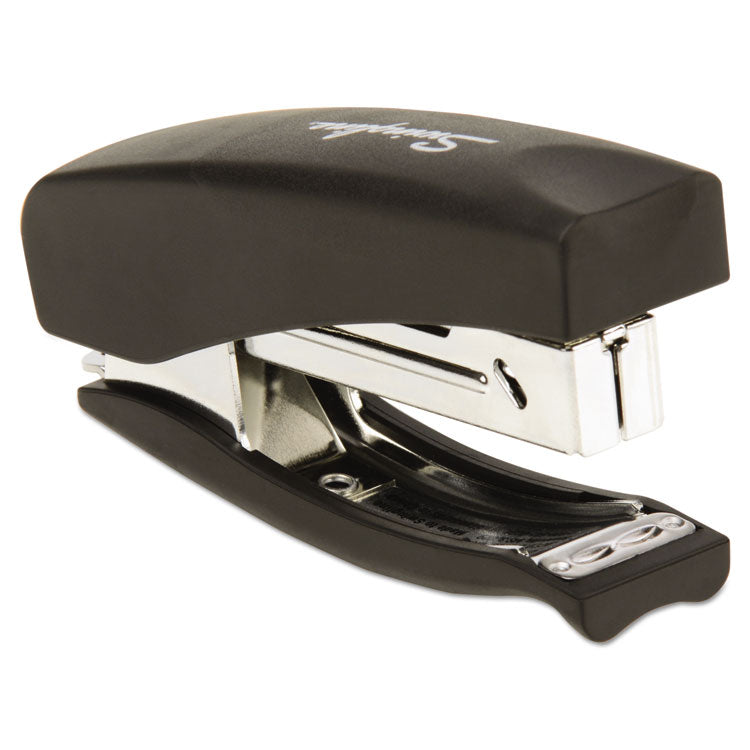 Soft Grip Half Strip Hand Stapler, 20-Sheet Capacity, Black