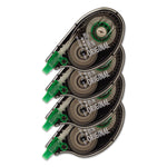 MONO Correction Tape, Non-Refillable, Gray/Clear Applicator, 0.17" x 394", White Tape, 4/Pack