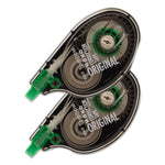 MONO Correction Tape, Non-Refillable, Gray/Clear Applicator, 0.17" x 394", White Tape, 2/Pack