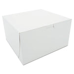 White One-Piece Non-Window Bakery Boxes, 9 x 9 x 5, White, Paper, 100/Carton