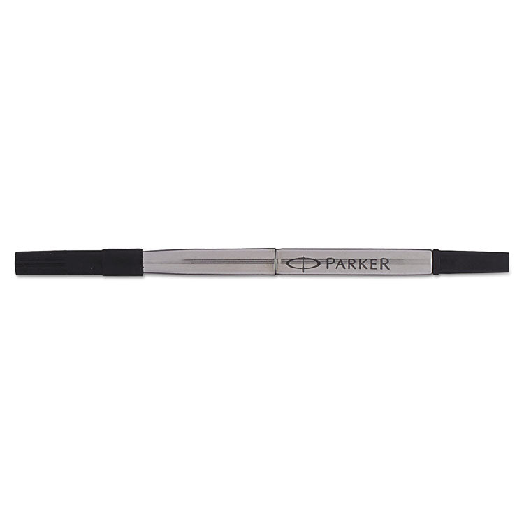 Refill For Parker Roller Ball Pens, Medium Conical Tip, Black Ink