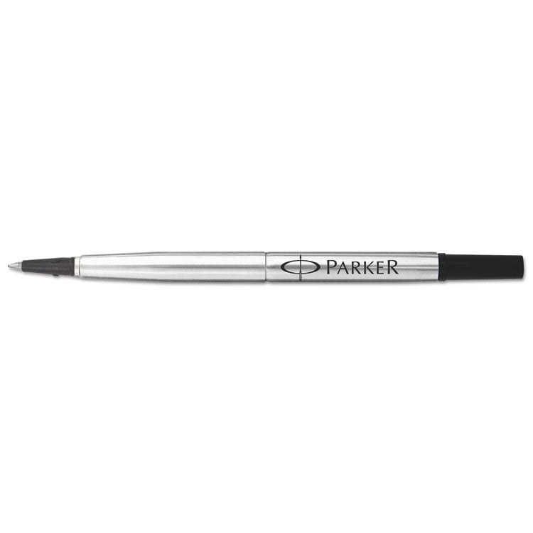 Refill For Parker Roller Ball Pens, Medium Conical Tip, Black Ink