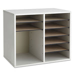 Fiberboard Literature Sorter, 12 Compartments, 19.63 x 11.88 x 16.13, Gray