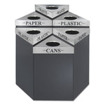 Trifecta Waste Receptacle Lid, Laser Cut "WASTE" Inscription, 20w x 20d x 3h, Stainless Steel