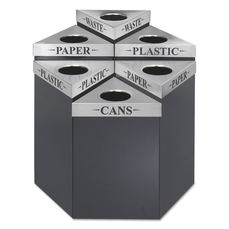 Trifecta Waste Receptacle Lid, Laser Cut "WASTE" Inscription, 20w x 20d x 3h, Stainless Steel