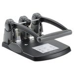 300-Sheet Extra High-Capacity Three-Hole Punch, 9/32" Holes, Black/gray