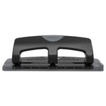 20-Sheet Smarttouch Three-Hole Punch, 9/32" Holes, Black/gray