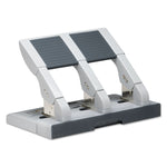 75-Sheet Heavy-Duty High-Capacity Three-Hole Adjustable Punch, 9/32" Holes, Putty/gray