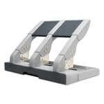 75-Sheet Heavy-Duty High-Capacity Three-Hole Adjustable Punch, 9/32" Holes, Putty/gray