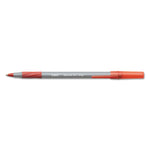 Round Stic Grip Xtra Comfort Ballpoint Pen, Easy-Glide System, Stick, Medium 1.2 mm, Red Ink, Gray/Red Barrel, Dozen